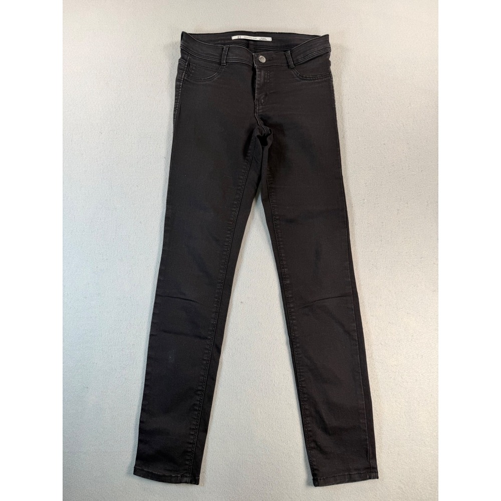 Zara Trafaluc Denim Makers Womens Black Skinny Jeans Size 6 Low Rise Stretch